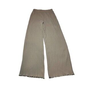 C/Meo Collective Beige Textured Pull On High Waist Wide Leg Trouser Pant Women M